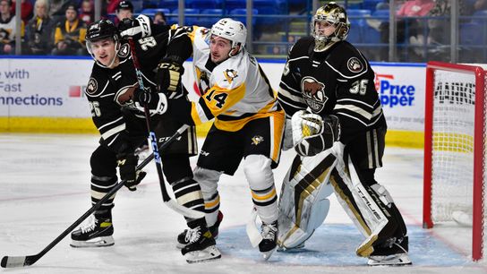 Frasca stands up to heavyweight in AHL debut; 'grateful to be here' after long injury rehab taken at PPG Paints Arena (Penguins)